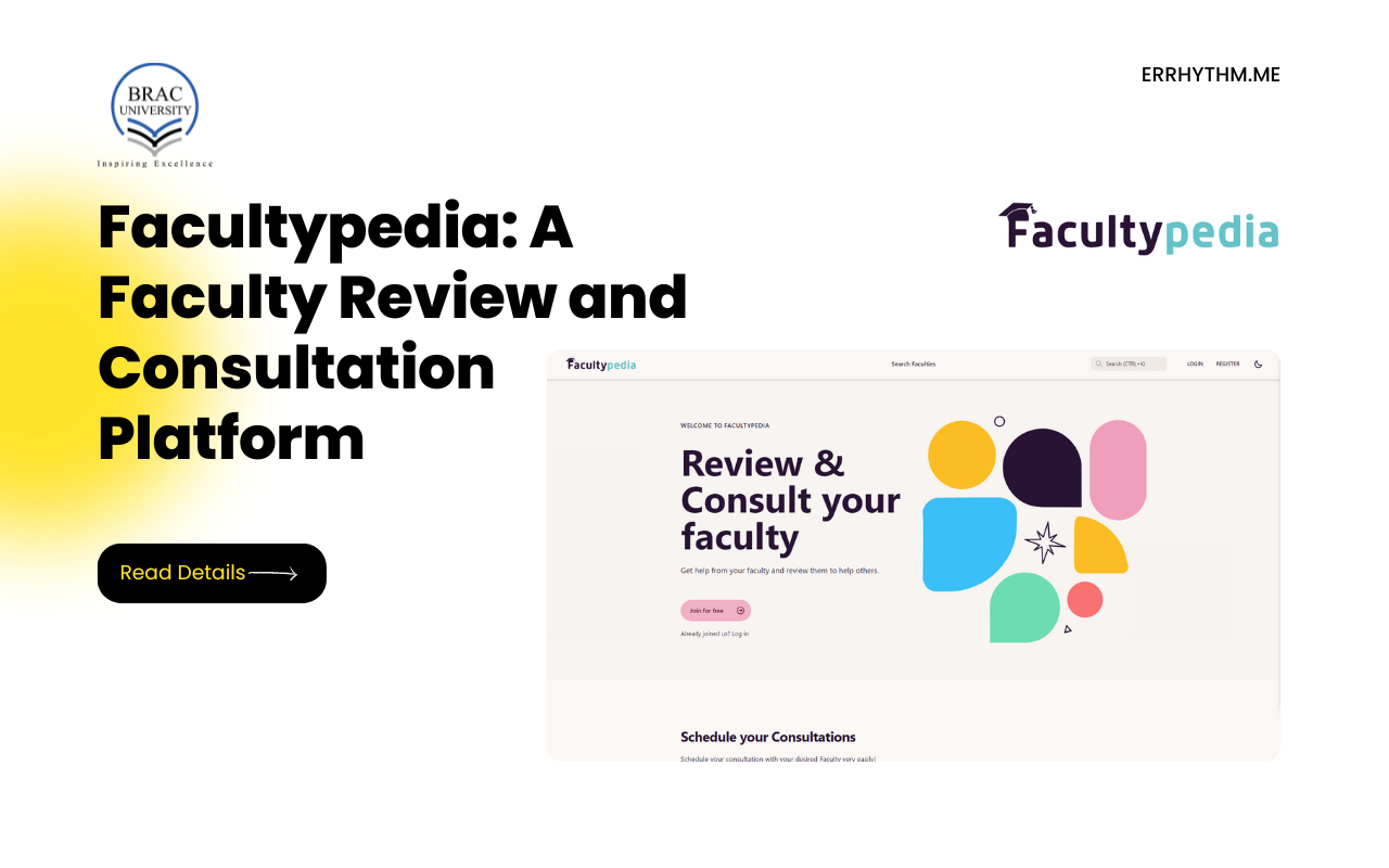 Facultypedia: A Faculty Review and Consultation Platform